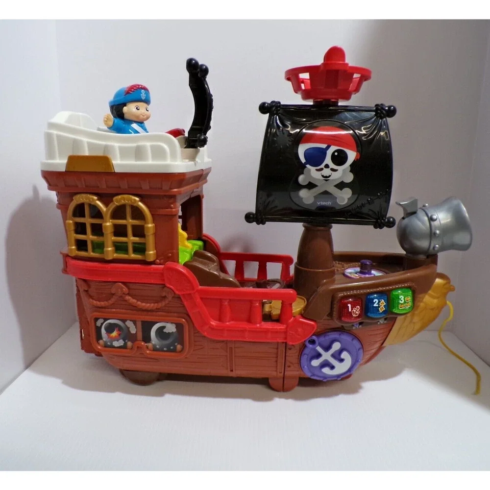 VTech Treasure Seekers Pirate Ship Boat Fold Out Playset Works Missing‎ Pieces